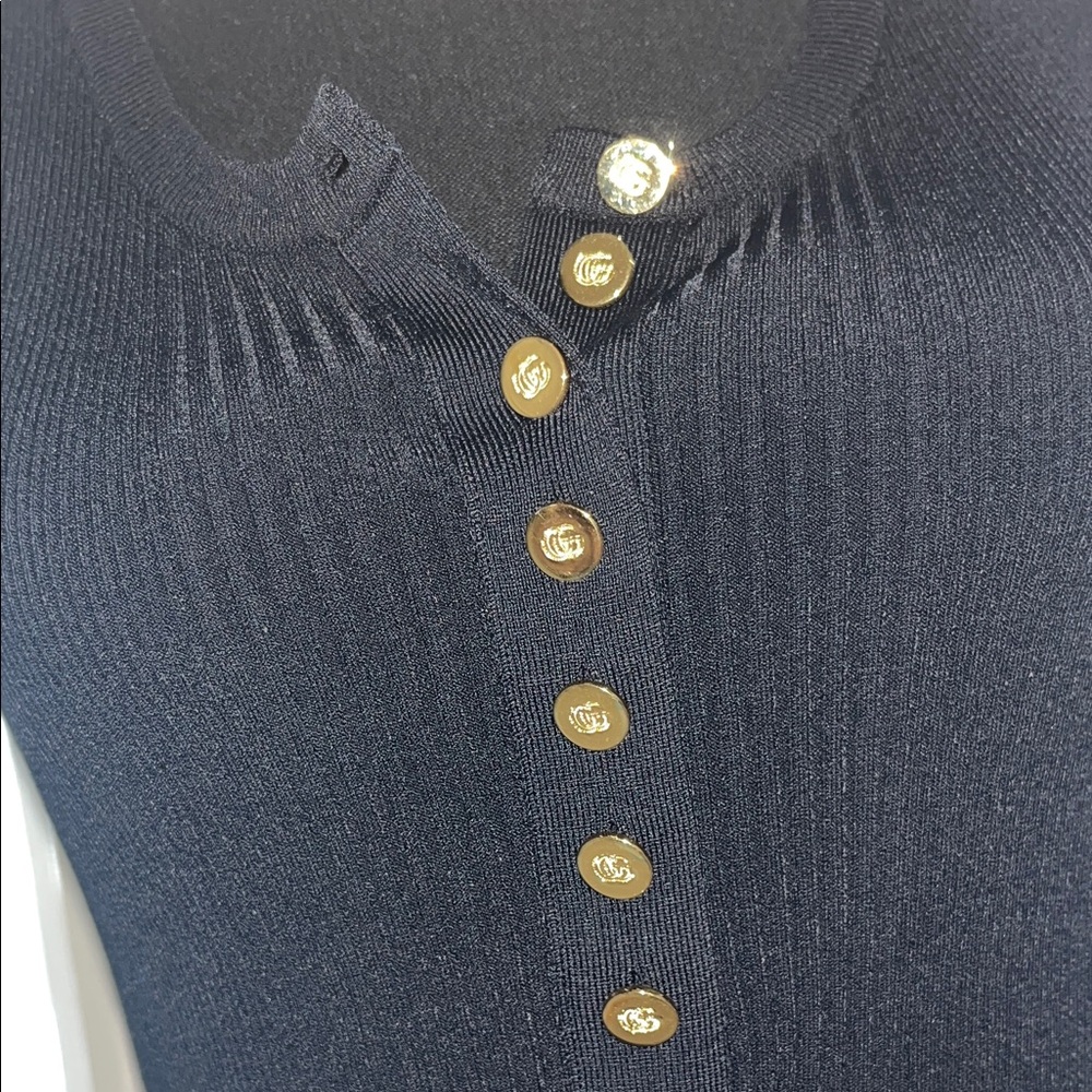 Gucci Black Tank Top with Gold Accents